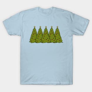 Five Decorated Christmas Trees Forest T-Shirt